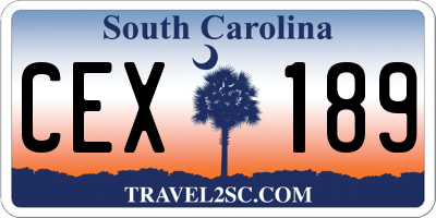SC license plate CEX189