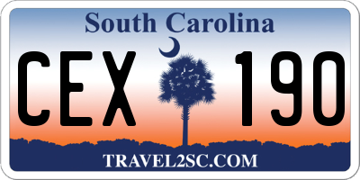 SC license plate CEX190