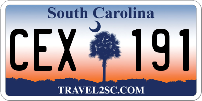SC license plate CEX191