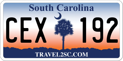 SC license plate CEX192