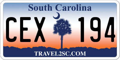 SC license plate CEX194