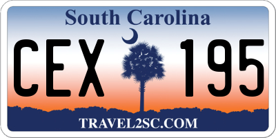 SC license plate CEX195