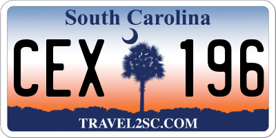 SC license plate CEX196