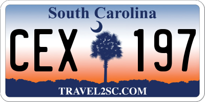 SC license plate CEX197