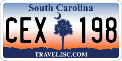 SC license plate CEX198