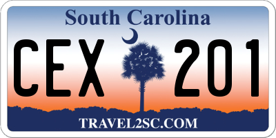 SC license plate CEX201
