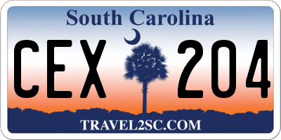 SC license plate CEX204