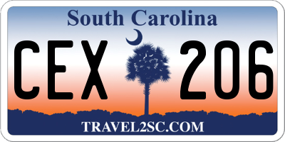 SC license plate CEX206