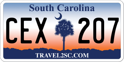 SC license plate CEX207