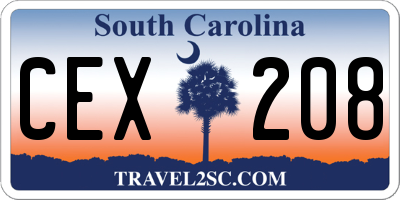 SC license plate CEX208