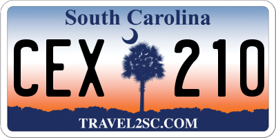 SC license plate CEX210