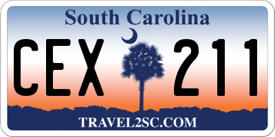 SC license plate CEX211
