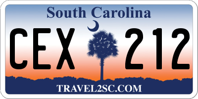 SC license plate CEX212