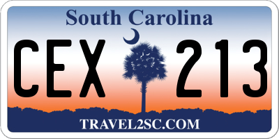 SC license plate CEX213