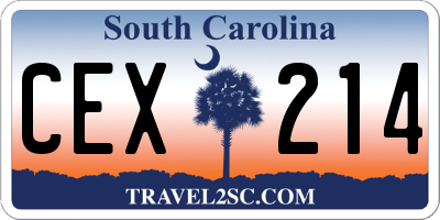 SC license plate CEX214