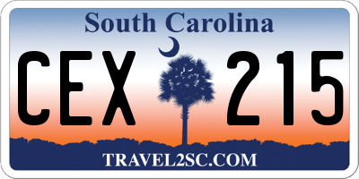 SC license plate CEX215