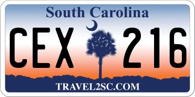 SC license plate CEX216