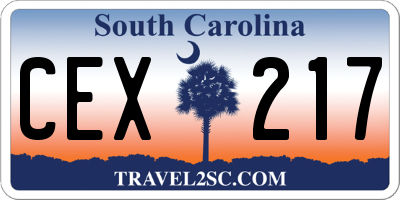 SC license plate CEX217