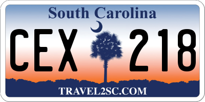 SC license plate CEX218
