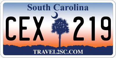 SC license plate CEX219