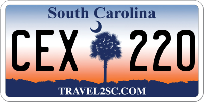 SC license plate CEX220