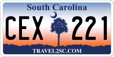 SC license plate CEX221