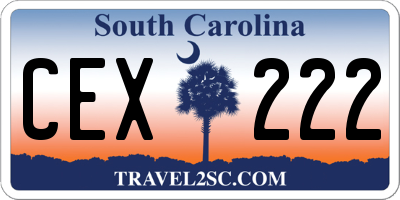 SC license plate CEX222