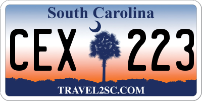 SC license plate CEX223
