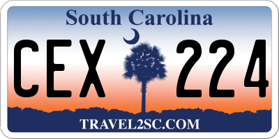 SC license plate CEX224