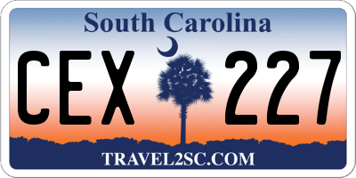 SC license plate CEX227