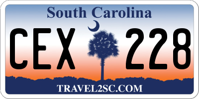 SC license plate CEX228