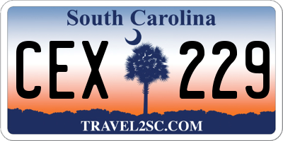 SC license plate CEX229