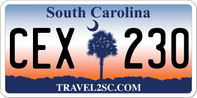 SC license plate CEX230