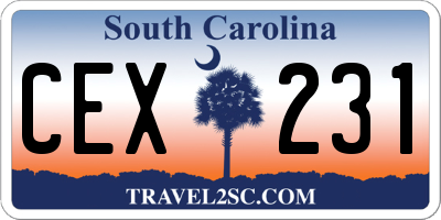SC license plate CEX231