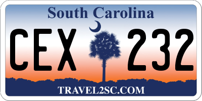 SC license plate CEX232