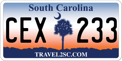 SC license plate CEX233