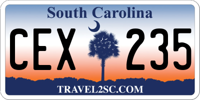 SC license plate CEX235