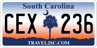 SC license plate CEX236