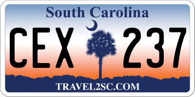 SC license plate CEX237