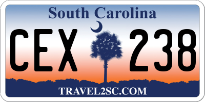 SC license plate CEX238