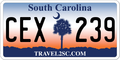 SC license plate CEX239