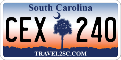 SC license plate CEX240
