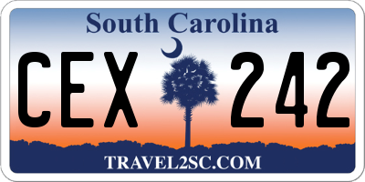 SC license plate CEX242