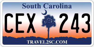 SC license plate CEX243