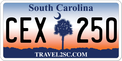 SC license plate CEX250