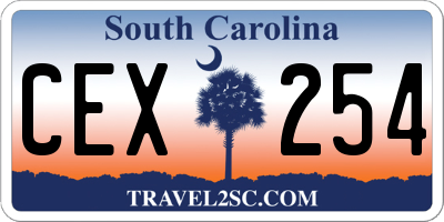 SC license plate CEX254
