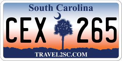 SC license plate CEX265