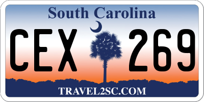 SC license plate CEX269