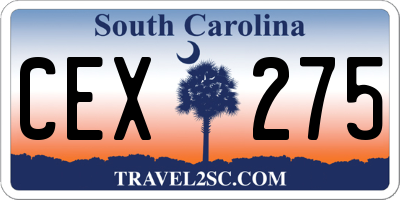 SC license plate CEX275