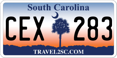 SC license plate CEX283